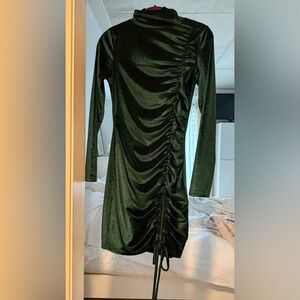 Lemon + Sage Green Velvet dress